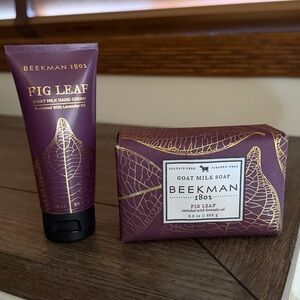 NEW Beekman 1802 Fig Leaf Hand Cream & Bar Soap Pure Goat Milk W Lavender Oil